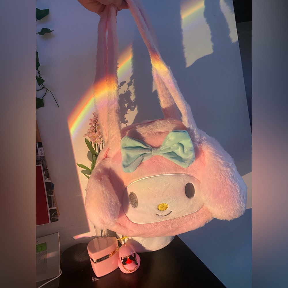 My Melody Hello Kitty Plush Shoulder Bag!